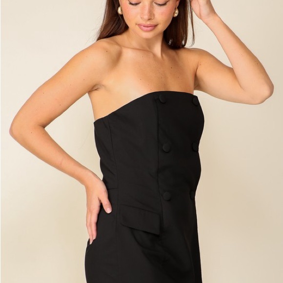 Elegant Strapless Cream Romper - Picture 16 of 16